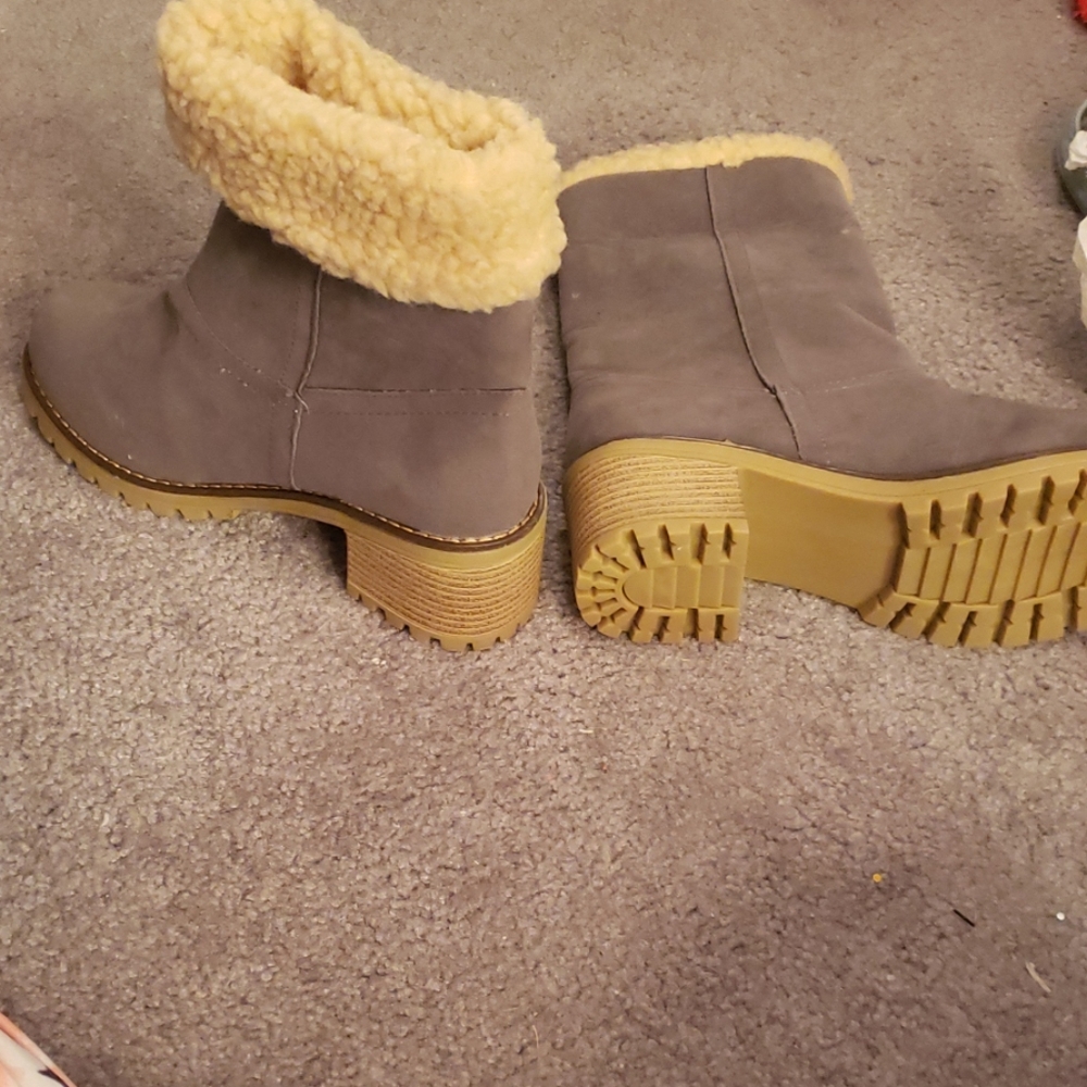 Grey suede boots